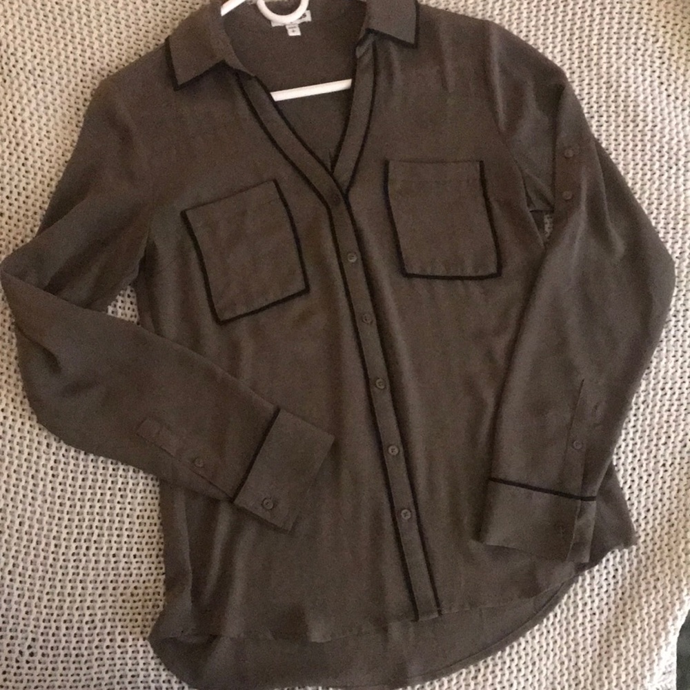 Olive Green/Black express blouse